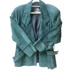 Phoenix Vintage Jacket Womens Size Small Rare Green Suede Coat 90s y2k